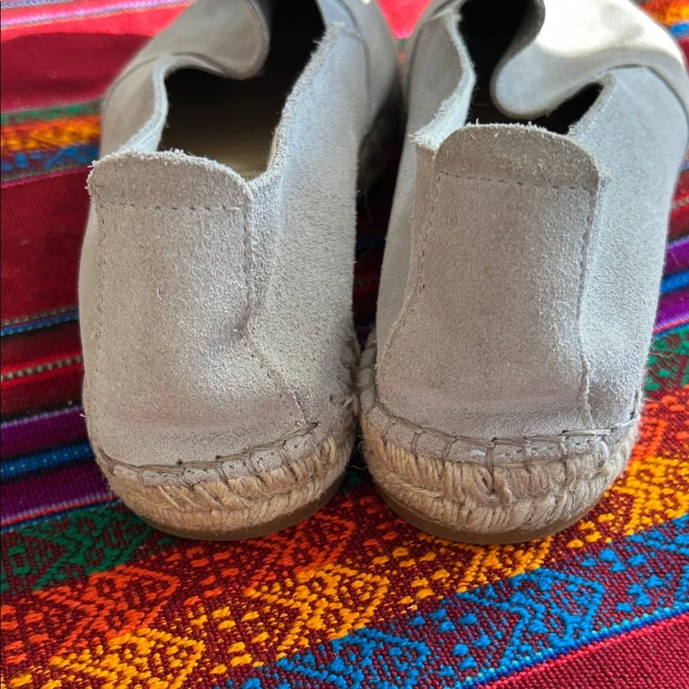 Fabiolas Gray Suede Espadrille Slip-Ons, Women’s size EU 39 (size 8.5 or 9)